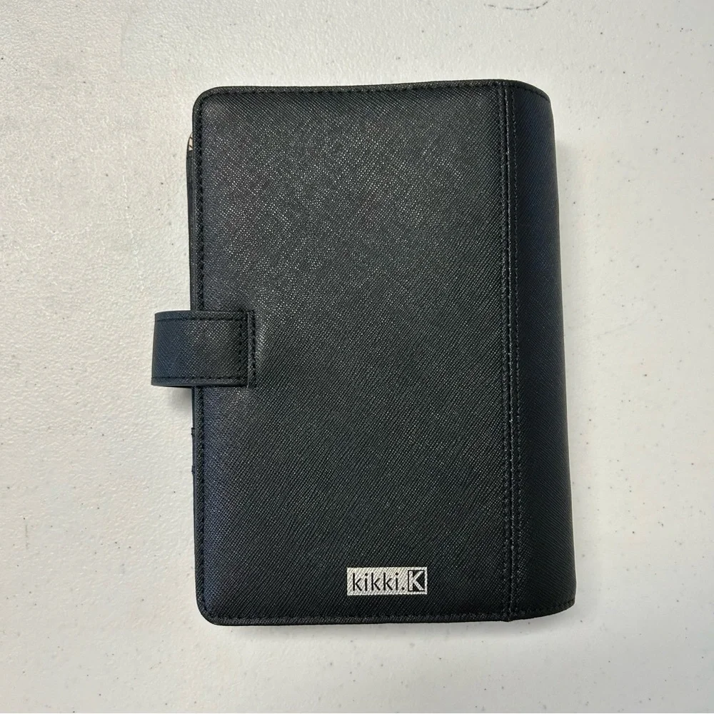 Kikki K Black Snap Personal Leather Planner‎ Organizer